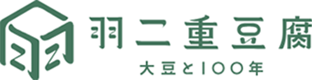 羽二重豆腐ロゴ 大豆と100年